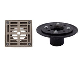 4" Square Complete Shower Drain - Cast Iron
